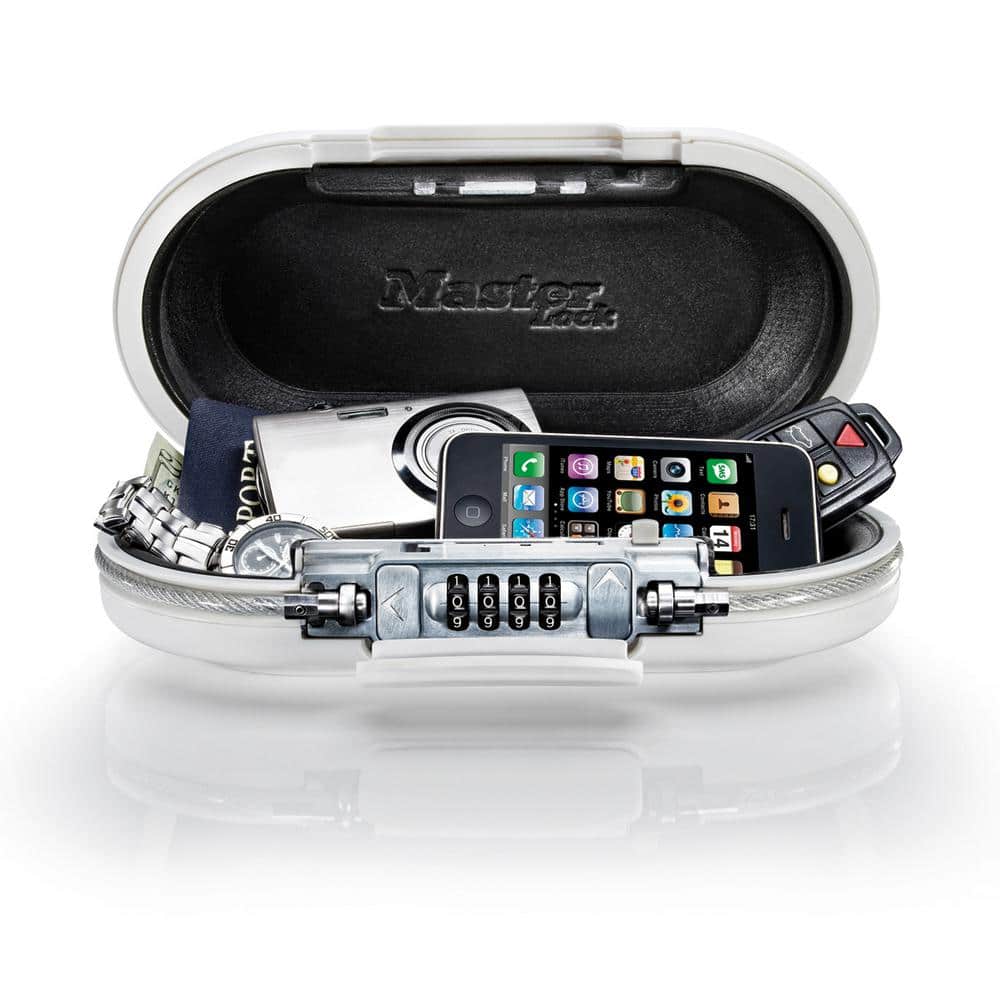 Master Lock Portable Safe, Resettable Combination, White 5900DWHT