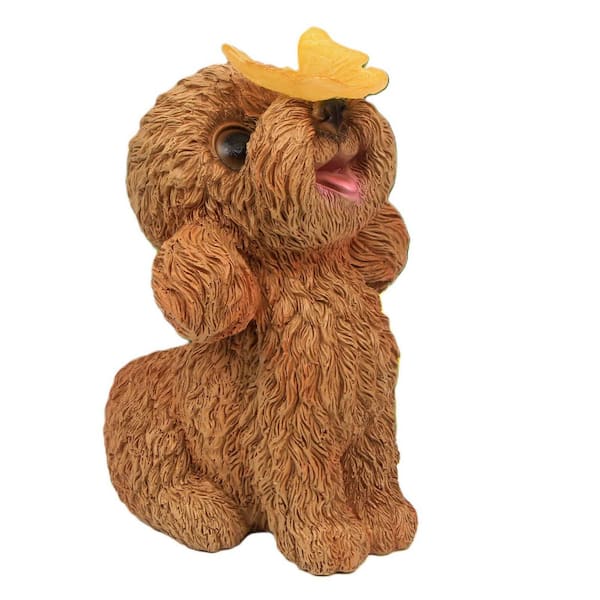 7.87 in. x 6.88 in. x 9.8 in. Solar Lights Dog Statues Outdoor Decor