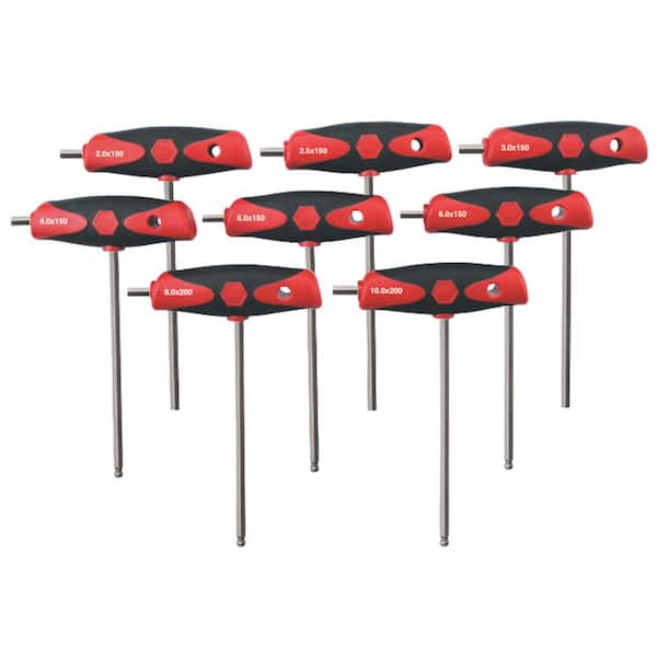 Wiha SoftGrip Dual Drive Hex Key Metric T-Handle (8-Piece) Tray