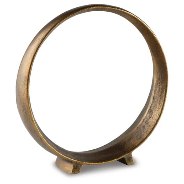 Ryandale Antique Brown 11 in. x 11.5 in. Round Metal Sculpture