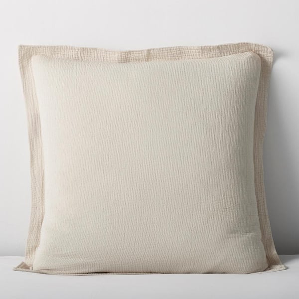 The Company Store Weaver Organic Natural Solid 200-Thread Count Cotton Euro Sham