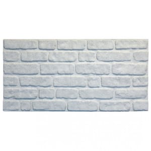 Falkirk Uffcott 39.4 in. x 19.7 in. White Faux Brick Wall Styrofoam 3D Decorative Wall Panel (10-Pack)