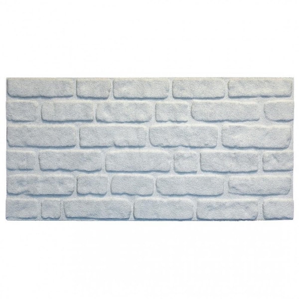 Dundee Deco Falkirk Uffcott 39.4 in. x 19.7 in. White Faux Brick Wall Styrofoam 3D Decorative Wall Panel (10-Pack)