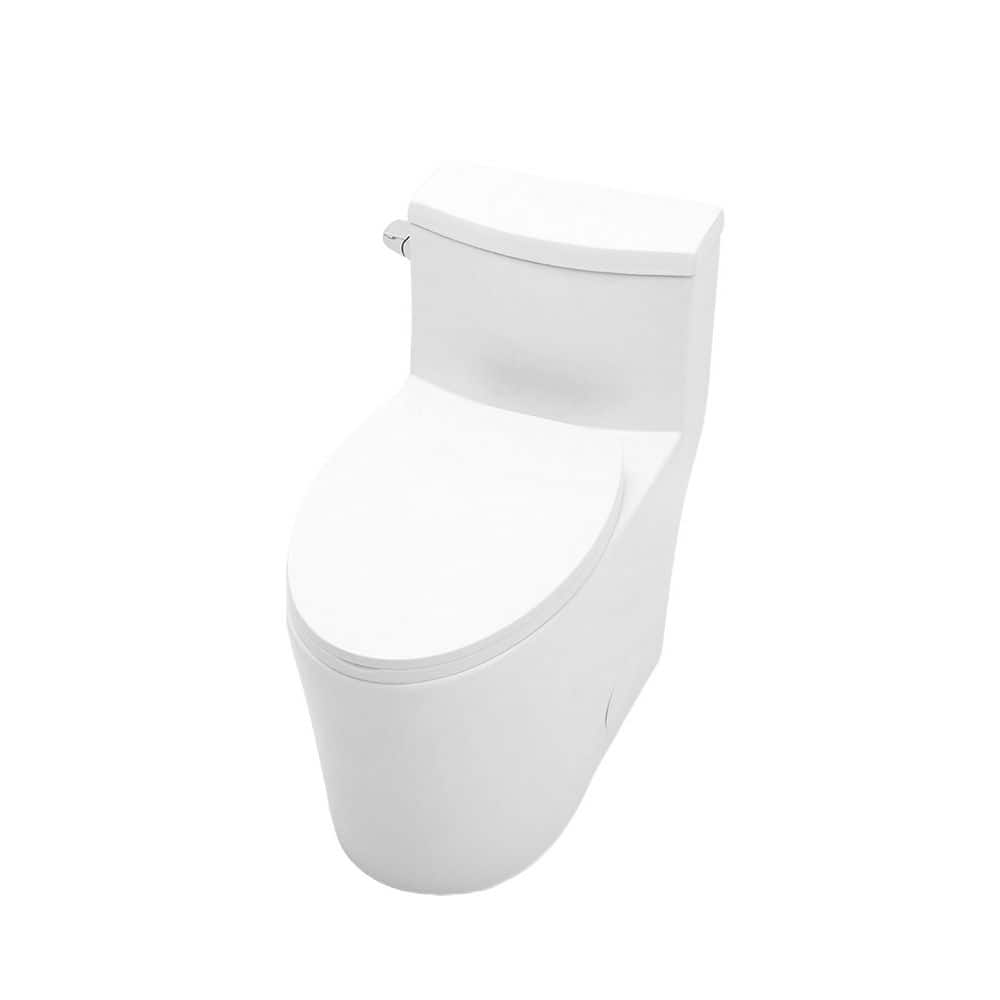 28.15 in. 1-Piece 1.28 GPF Single Flush Elongated Toilet in White Seat Included price history on PriceWatchPro
