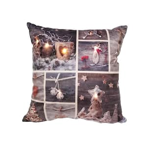 LED Christmas Patchwork Standard Pillow