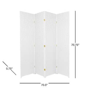6 ft. White 4-Panel Room Divider