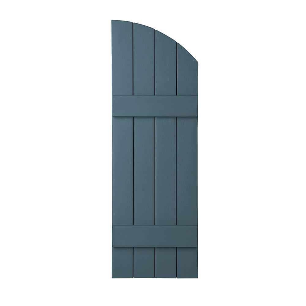 15 in. x 41 in. Polypropylene Plastic 4-Board Closed Arch Top Board and Batten Shutters Pair in Coastal Blue price history on PriceWatchPro