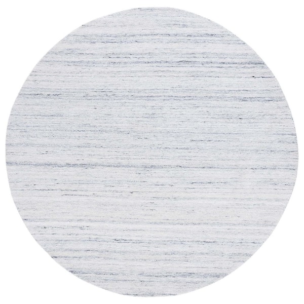 Outdoor Micro-Loop Ivory 6 ft. x 6 ft. Solid Indoor/Outdoor Round Area Rug