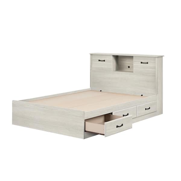 South Shore Ulysses Winter Oak 58.25 in. Bed