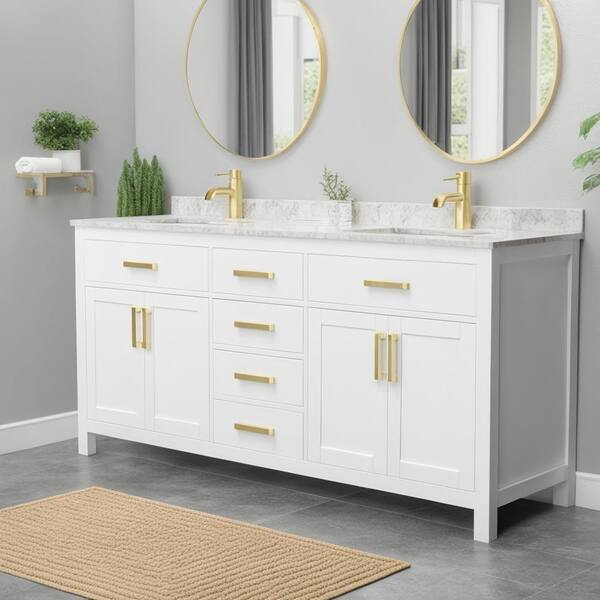 Wyndham Collection Beckett 72 in. W x 22 in. D x 35 in. H Double Sink ...