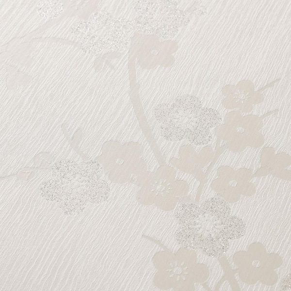 Graham & Brown Cherry Blossom Cream Vinyl Peelable Wallpaper (Covers 56 sq. ft.)
