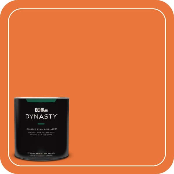 BEHR DYNASTY 1 qt. Home Decorators Collection #HDC-MD-27 Tart Orange Semi-Gloss Enamel Interior Stain-Blocking Paint & Primer