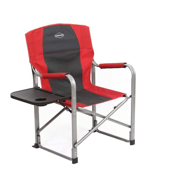 Red Kamp-Rite Outdoor Camping Folding Director's Chair w/ Side Table Open Box