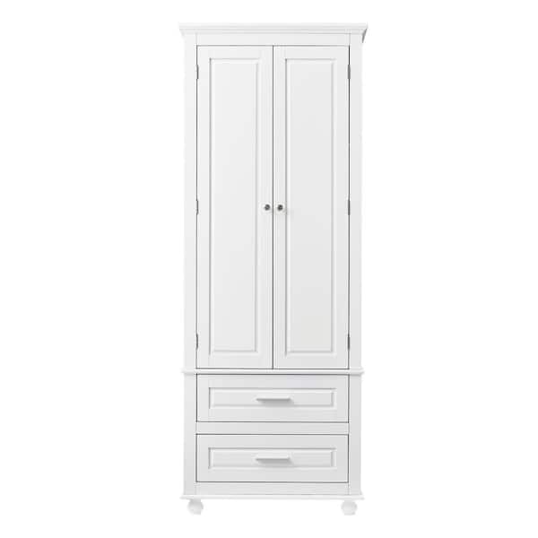 Miscool Anky 24 in. W x 15.7 in. D x 62.5 in. H White MDF Freestanding Bathroom Storage Linen Cabinet