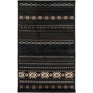 Zuni Black Doormat 2 ft. x 3 ft. Indoor Area Rug