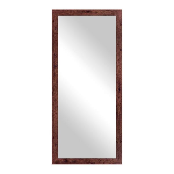 Rayne Mirrors Modern Rustic (60 in. W x 33 in. H) Dark Walnut MDF Wide Rectangle Mirror