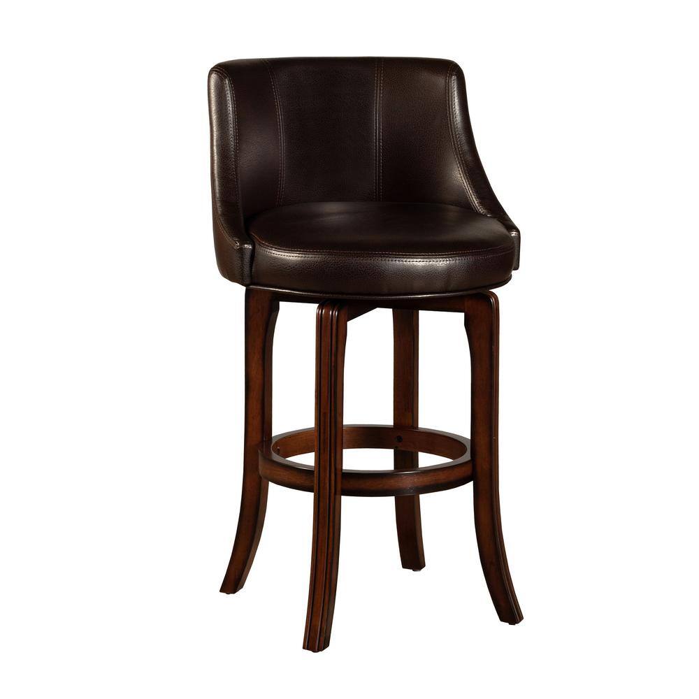 Napa Valley Dark Brown Wood Swivel Counter Stool