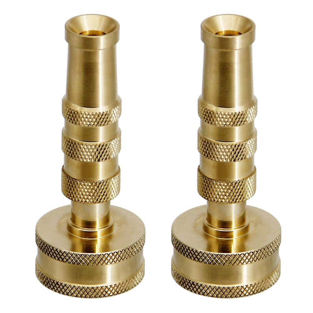 3 in. Heavy-Duty Brass Adjustable Twist Hose Nozzle (2 Pack)