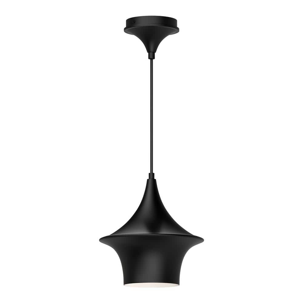 Alexia Matte Black and Gold 9.5" Aluminum Pendant Light