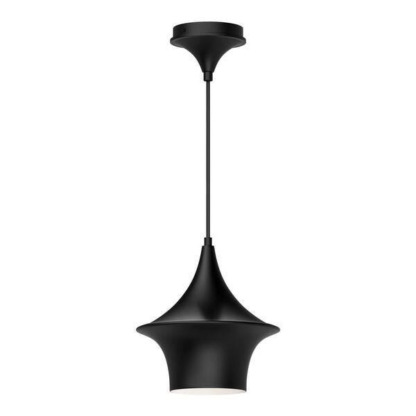 ALORA MOOD Emiko 9 in. 1 Light 60-Watt Matte Black Pendant Light