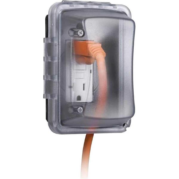 Single Horizontal/Vertical Mount 1-Gang Weatherproof In-Use Electrical Outlet Cover for Home Improvement, 2.75 in. Clear