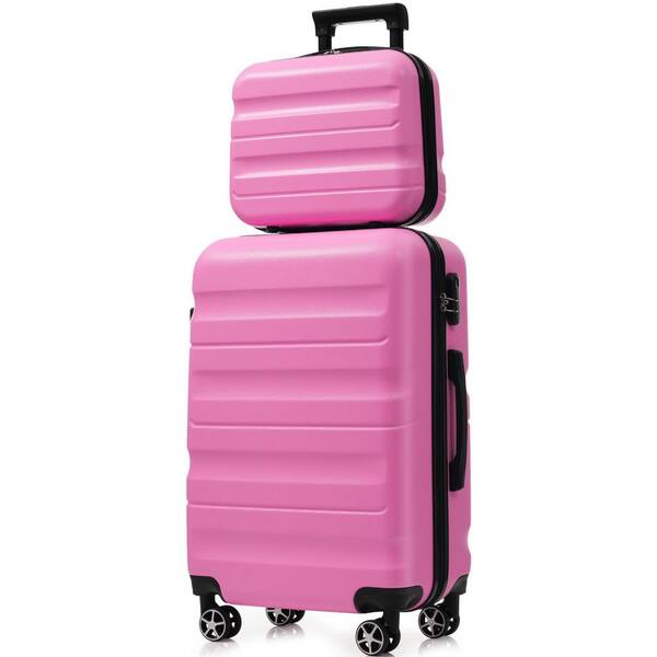Tatahance 4-Piece Pink ABS Hardside Lightweight Luggage Set with