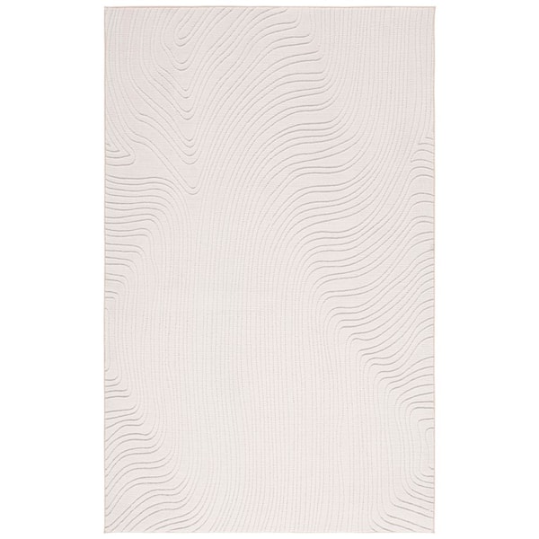 Versailles 5 ft. x 8 ft. Ivory Scandinavian Contour Washable Area Rug