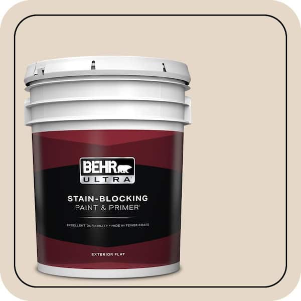 BEHR ULTRA 5 gal. #ECC-51-2 Sand Castle Flat Exterior Paint & Primer