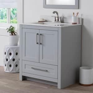 Craye 30 in. W x 22 in. D x 34 in. H Bath Vanity Cabinet without Top in Pearl Gray