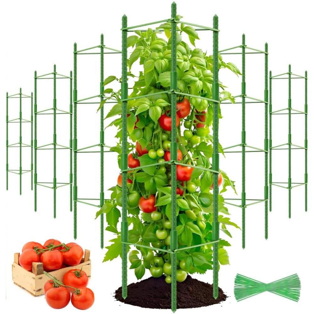 6-Pack 63 in. Tomato Cage for Climbing Vegetables Plants and Flowers, Tomato Trellis for Potted Plants, Plant Stakes price history on PriceWatchPro
