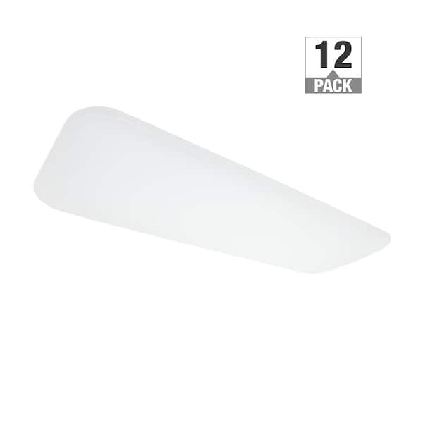 ETI LIGHTING 4 ft. x 18 in. Traditional White LED Flush Mount Ceiling Light 5800LM 65-Watt 3000K 4000K 5000K Dimmable (12-Pack)