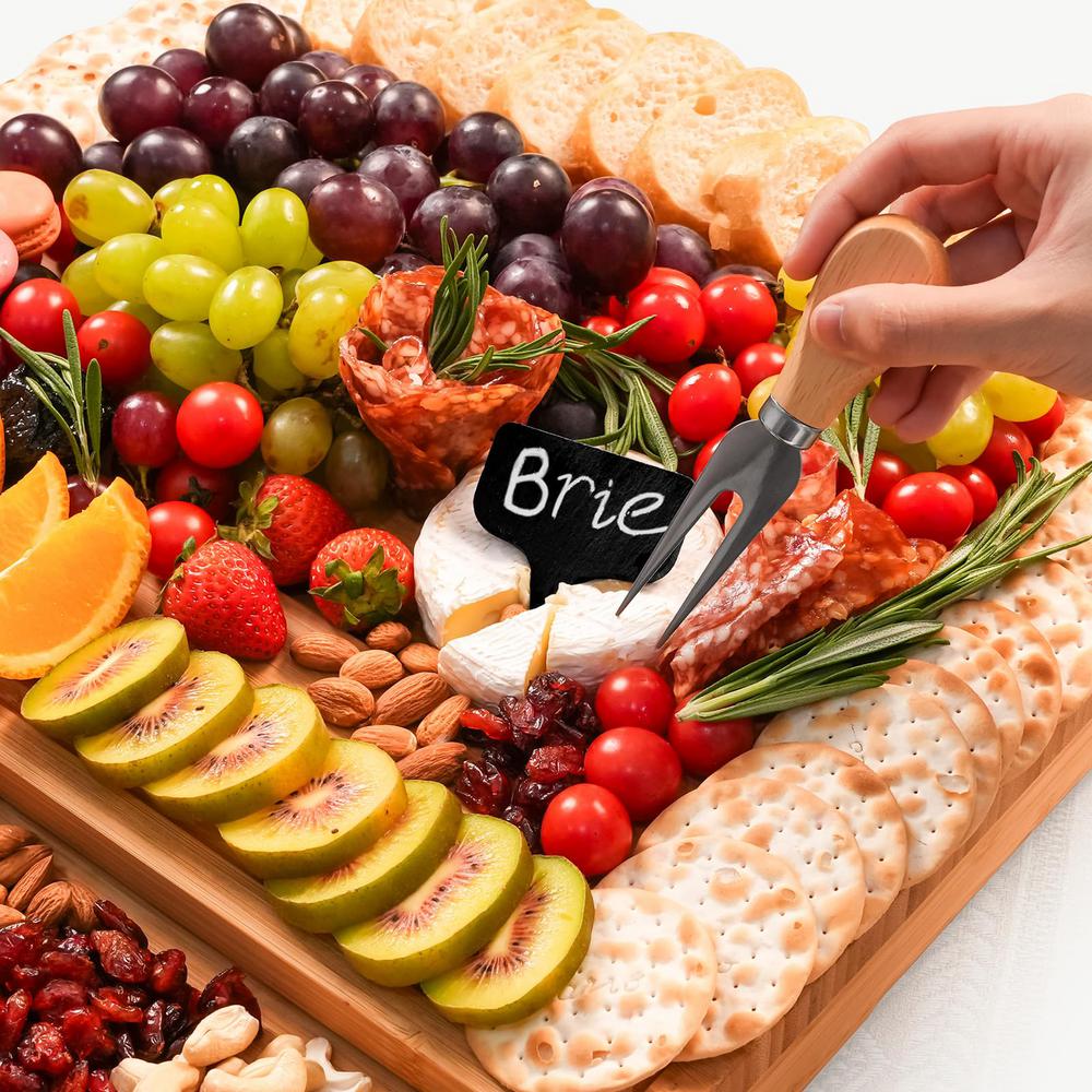 Numhew Extra Large 33.7 in. x 15.7 in. Bamboo Cheese Board and