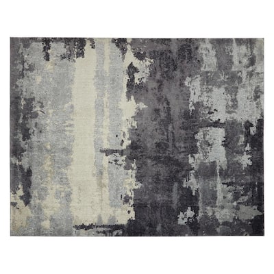 Home Decorators Collection Brome Blue 6 ft. 7 in. X 9 ft. 2 in. Abstract Polypropylene Area Rug 616756