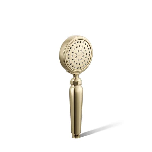 KOHLER Artifacts 1-Spray Patterns 1.75 GPM 3.625 in. Wall Mount Handheld Shower Head in Vibrant French Gold