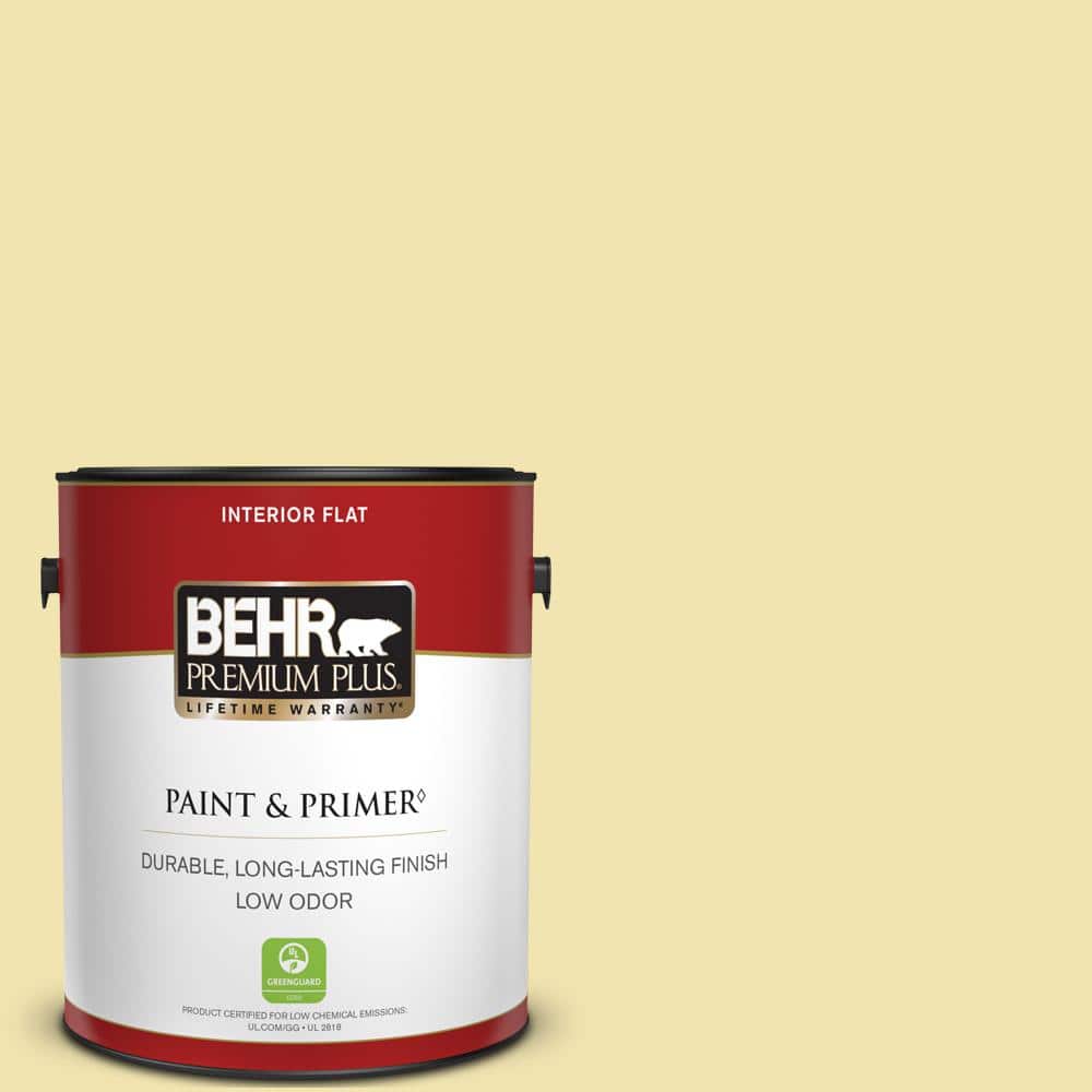 BEHR PREMIUM PLUS 1 gal. #P330-2 Lime Bright Flat Low Odor Interior Paint &  Primer 105001 - The Home Depot