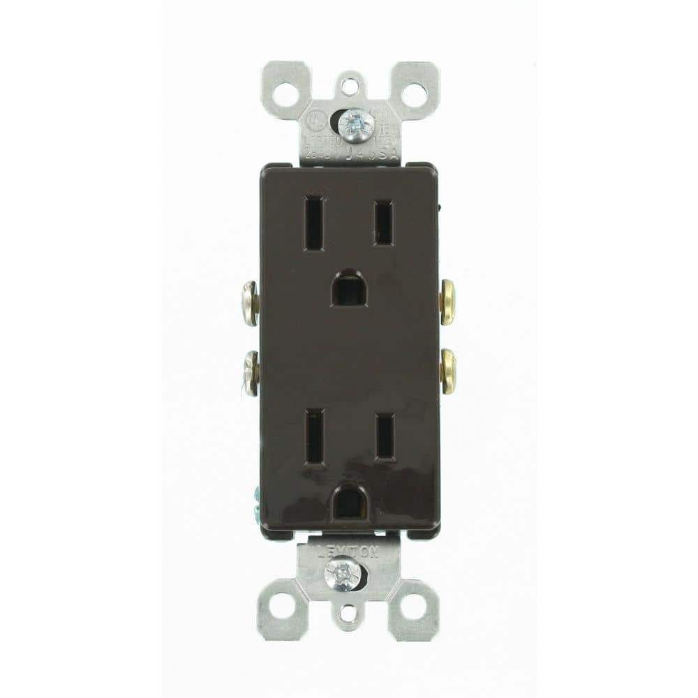 Leviton Decora Plus 15 Amp 125 V Surge Protective Duplex Outlet/Receptacle, Brown (1-Pack) 05280