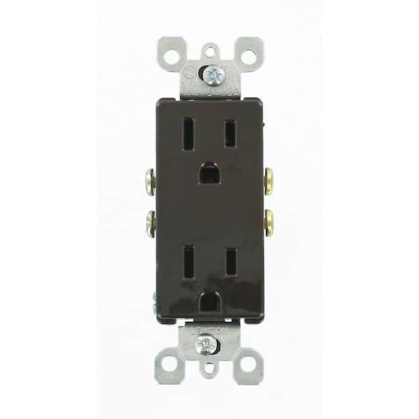 Decora Plus 15 Amp 125 V Surge Protective Duplex Outlet/Receptacle, Brown (1-Pack) 5280