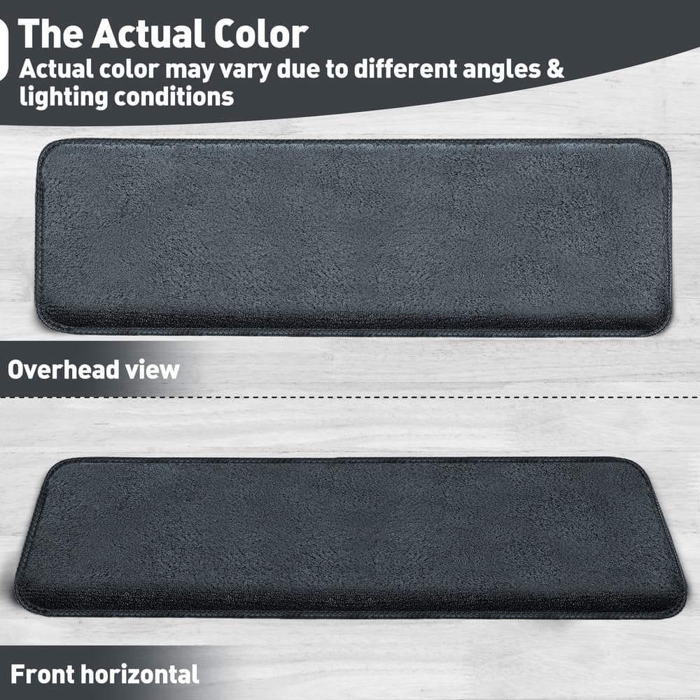 Dark Gray Ultra Plush Non-Slip Stair Treads, 9.5" x 30"