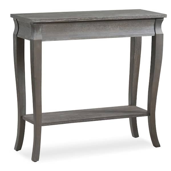 Leick Home Luna 32 in. Painted Standard Rectangle Wood Console Table with Shelves