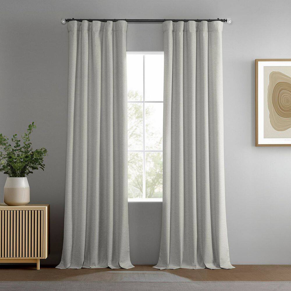 Farmhouse Birch Ivory Boho Chic Faux Linen 50 in. W x 108 in. L Rod Pocket Blackout Curtain Pair (Set of 2) price history on PriceWatchPro