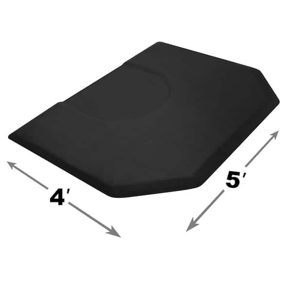 Saloniture 3 ft. x 5 ft. Salon & Barber Shop Chair Anti-Fatigue Floor Mat - Marble Rectangle - 1/2 in. Thick