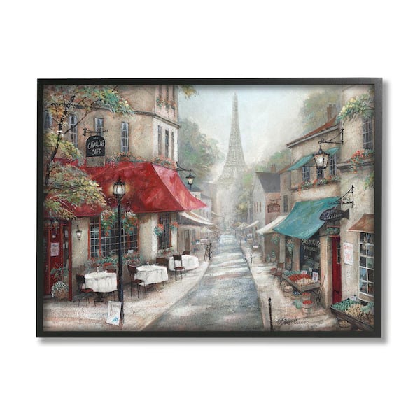 Stupell Industries Parisian Countryside Bistro Architecture By Ruane Manning Framed Print Architecture Texturized Art 24 in. x 30 in.