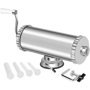 Homemade Sausage Stuffer, Horizontal Aluminum Meat Sausage Maker with 5 lbs. Suction Base and 4 Size Filling Nozzles