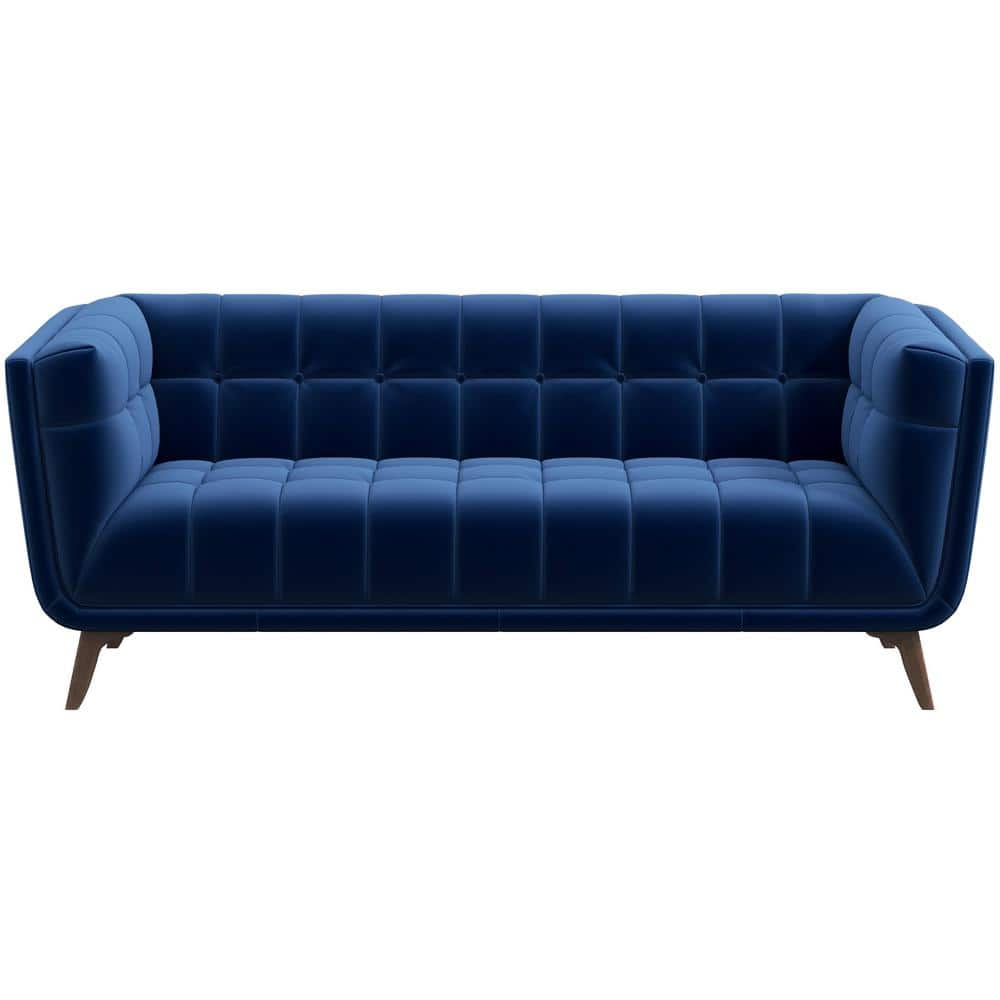 Ashcroft Furniture Co Kansas In W Square Arm Modern Chesterfield Velvet Living Room Sofa In