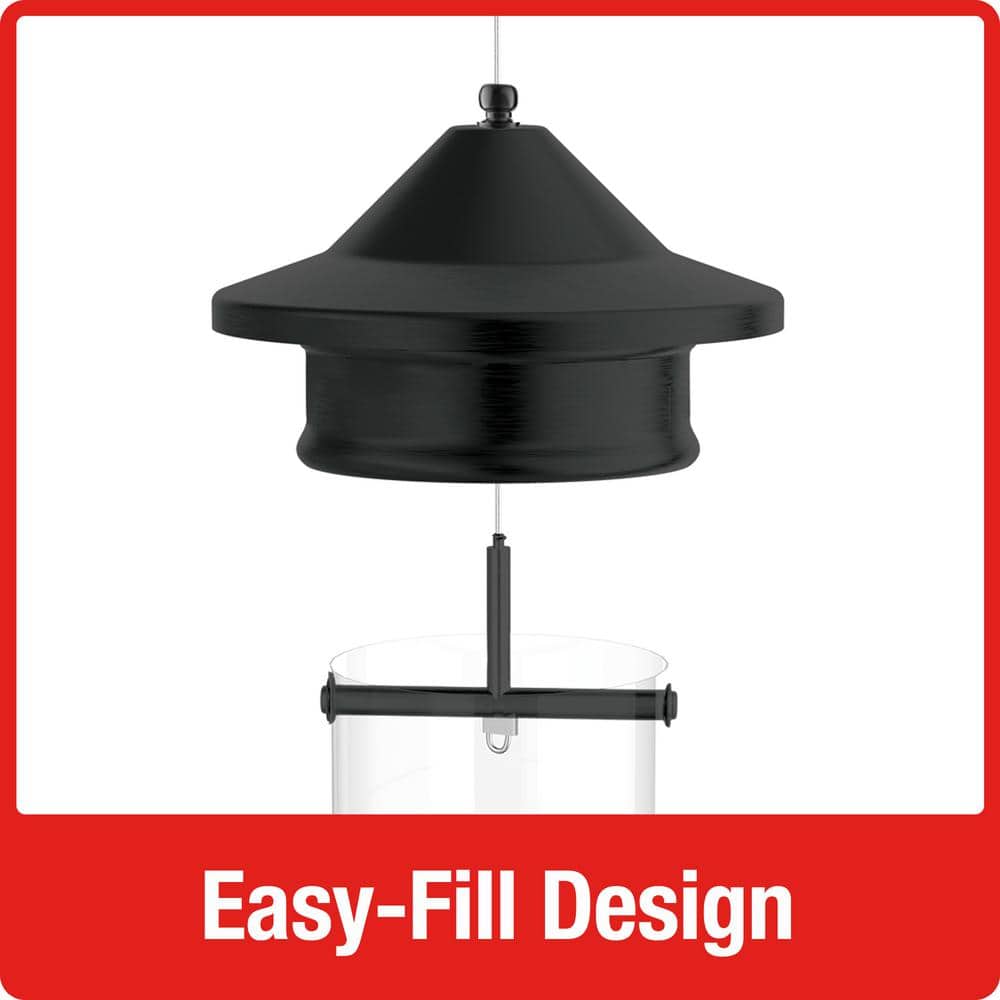 Black Metal and Plastic Squirrel Resistant Hanging Tube Feeder
