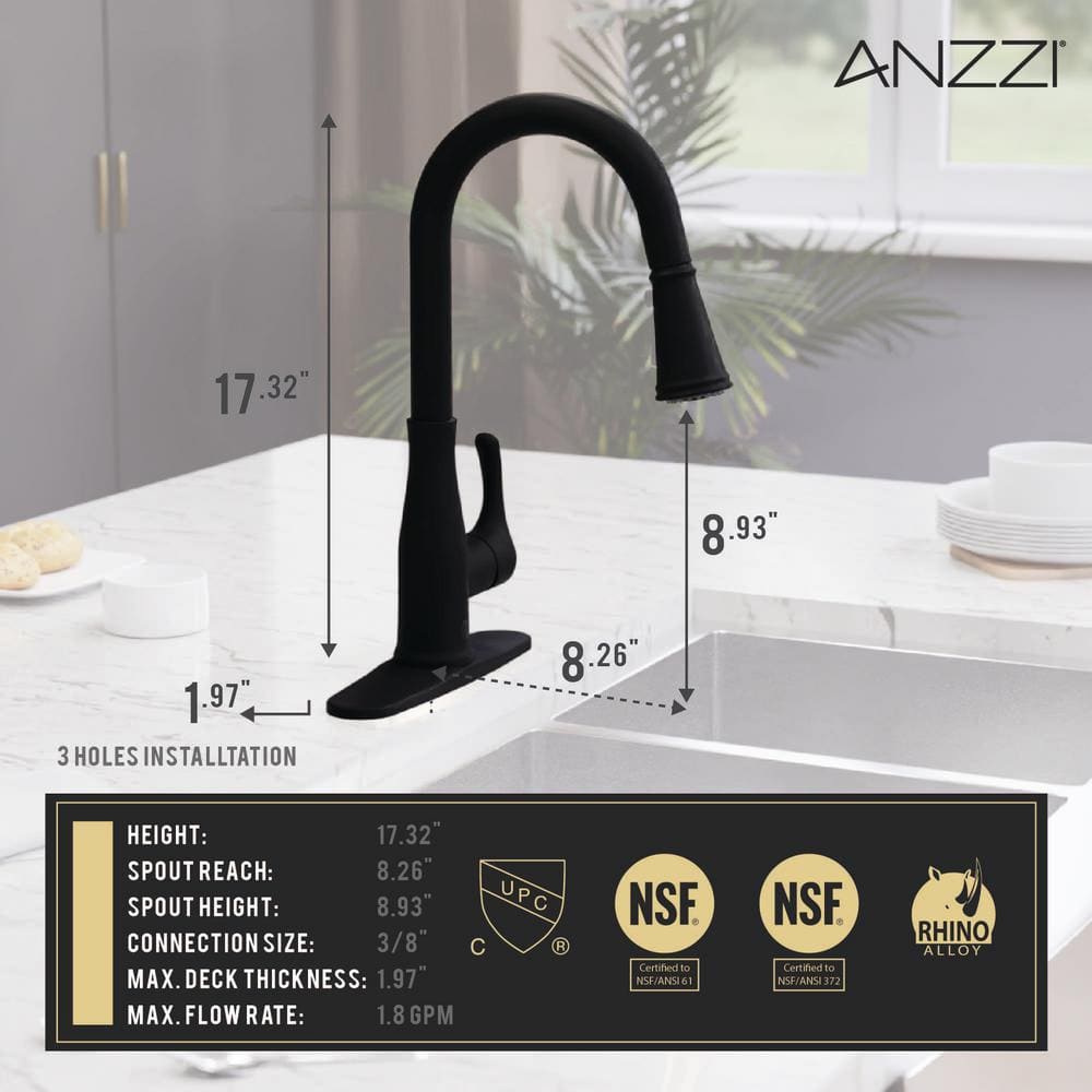 Matte Black Stainless Steel Touchless Pull-Down Kitchen Faucet