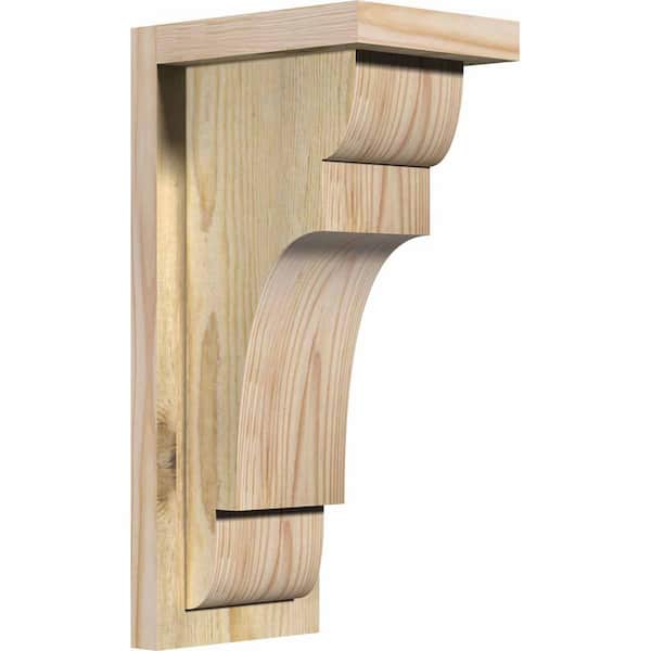 Ekena Millwork 6 in. x 8 in. x 16 in. New Brighton Rough Sawn Douglas Fir Corbel with Backplate