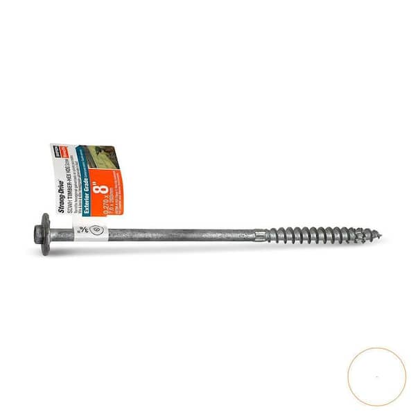 0.276 in. x 8 in. Strong-Drive SDWH Timber-Hex HDG Wood Screw (4-Count)