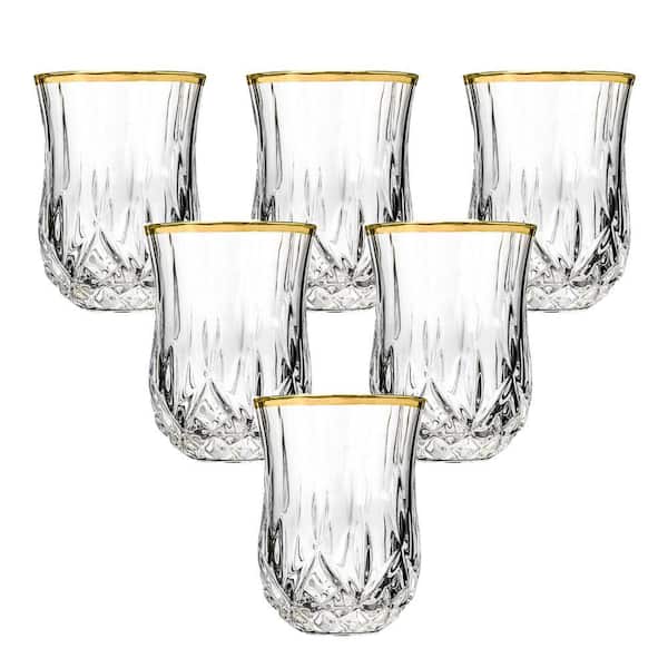 Opera Gold Collection 2 fl. oz. Set of 6 Crystal Shot Glass with Gold Rim