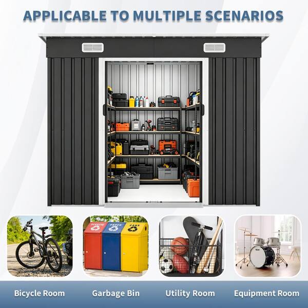Reviews for Aobabo Outdoor Storage Shed 8 ft. W x 4 ft. D Metal